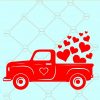 Valentines Red Truck SVG