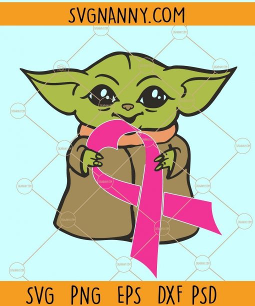 Baby Yoda Breast Cancer SVG