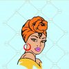 Afro lady woman with turban svg