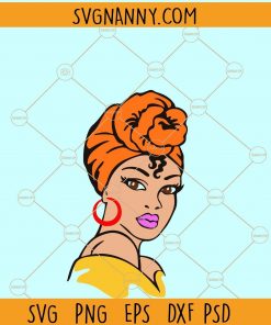 Afro lady woman with turban svg