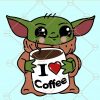 Baby Yoda I love Coffee SVG