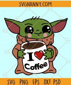 Baby Yoda I love Coffee SVG