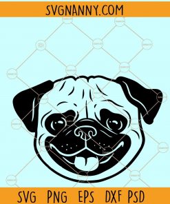 Cute Pug Face SVG