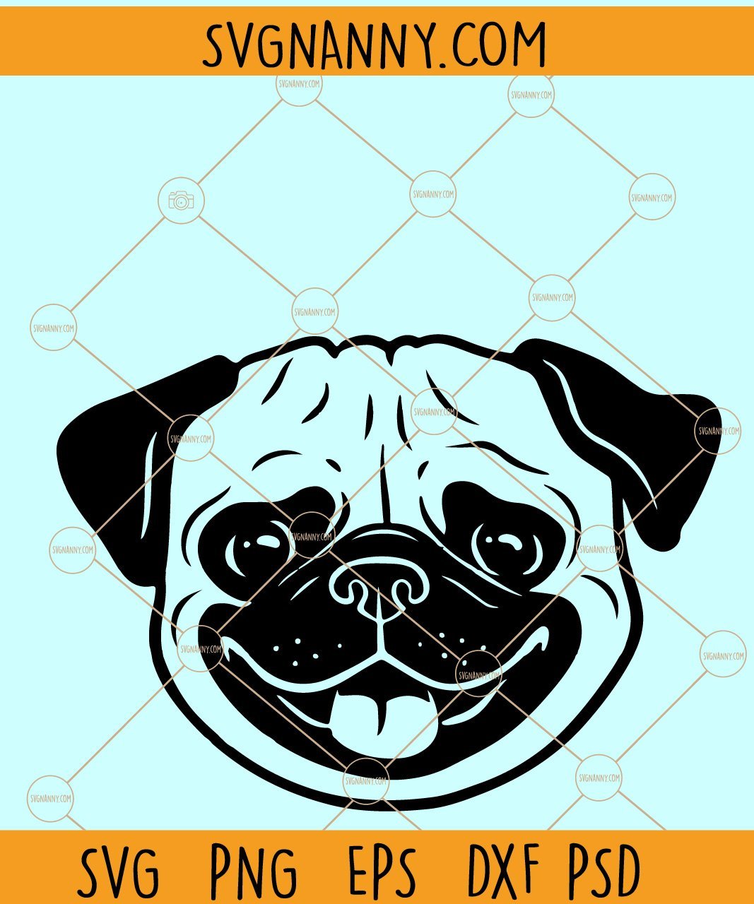 Cute Pug Face SVG, Pug dog svg, Pug Face SVG, Pug SVG, Dog Face SVG