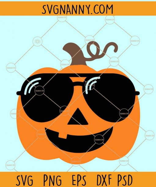 Pumpkin with sunglasses SVG