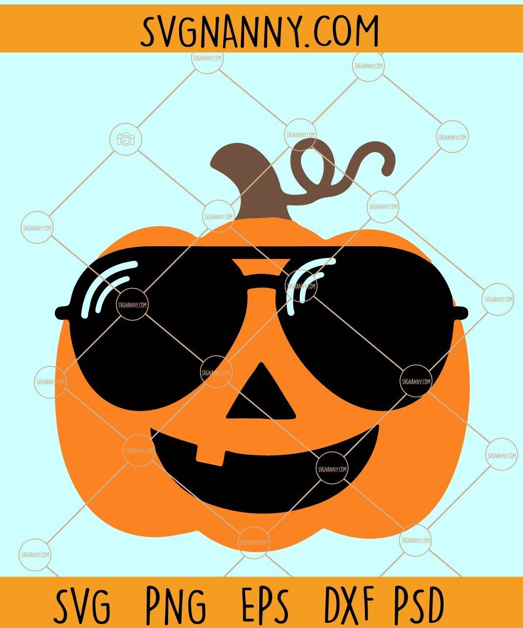 Pumpkin with sunglasses SVG, Cute Pumpkin SVG, Boy pumpkin SVG | SVG NANNY