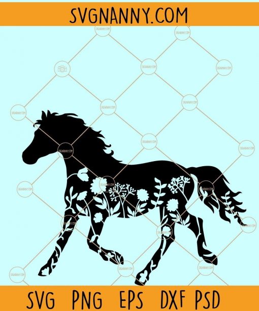 Floral Horse SVG