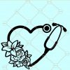 Floral stethoscope SVG