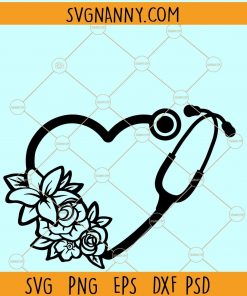 Floral stethoscope SVG