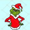 Grinch with Santa hat SVG