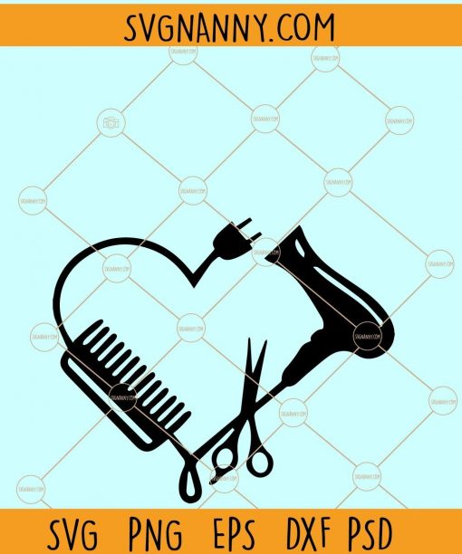 Hairdresser Heart SVG