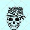 Floral sugar skull svg