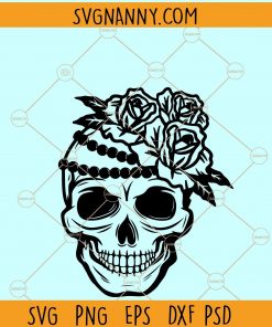 Floral sugar skull svg