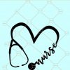 Nurse Heart Stethoscope SVG