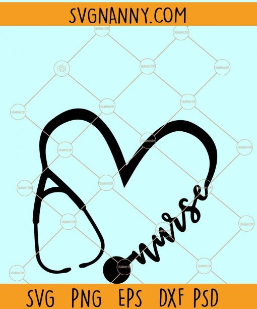 Nurse Heart Stethoscope SVG