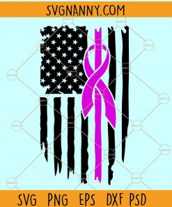 Pink Ribbon USA Flag SVG