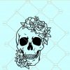 Floral sugar skull svg