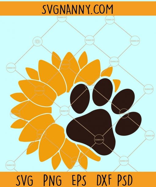 Sunflower Paw Print SVG