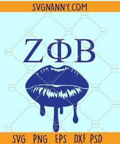  Zeta sorority girl blue lips SVG