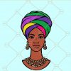 Black woman SVG, African woman with turban svg