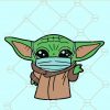 Baby Yoda face mask SVG