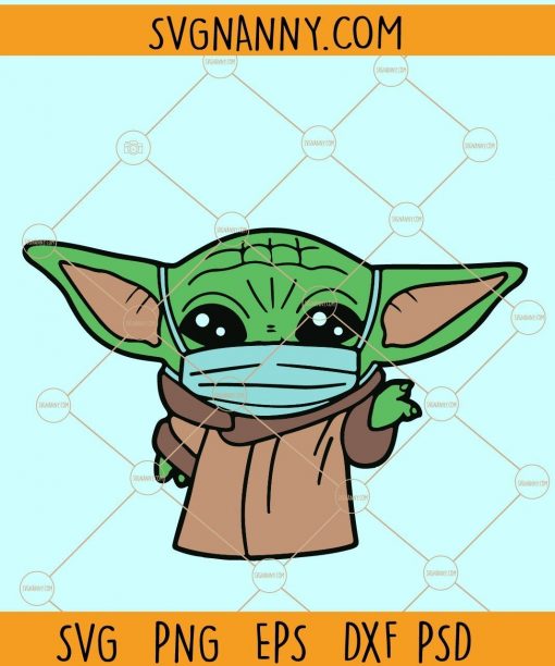 Baby Yoda face mask SVG