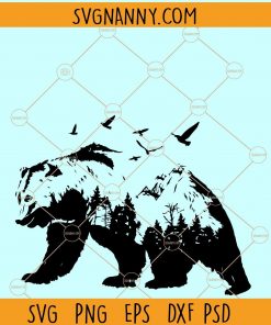 Bear and mountains svg