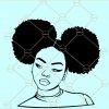 Black Girl with Afro Puffs svg