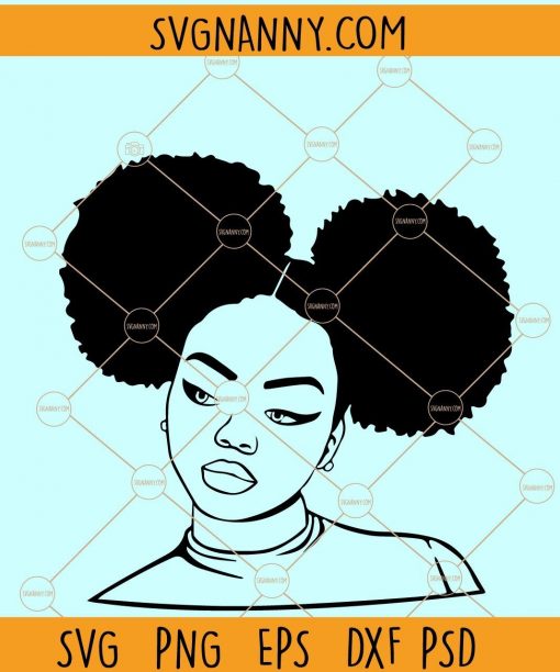 Black Girl with Afro Puffs svg