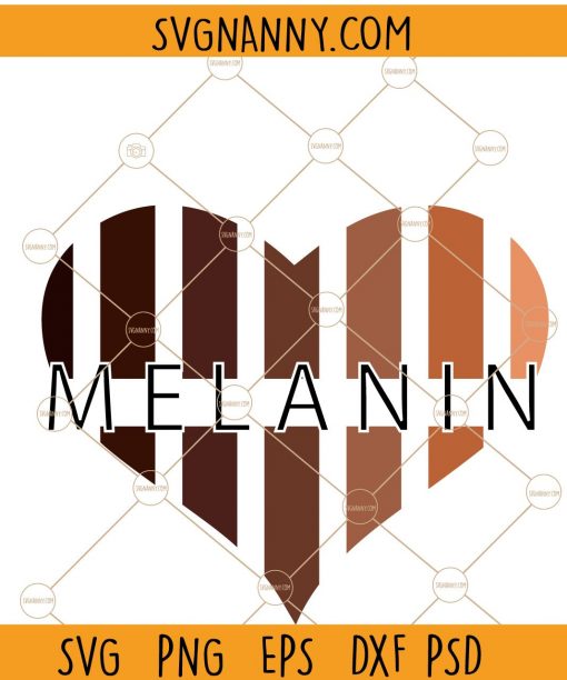  Melanin Heart print SVG