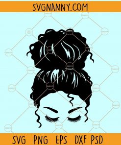 Messy bun hair style SVG