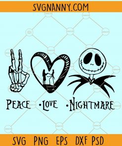 Peace love nightmare SVG