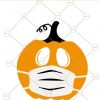  Halloween Pumpkin wearing face mask SVG