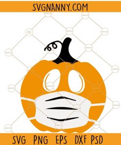  Halloween Pumpkin wearing face mask SVG