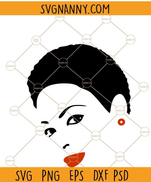 Black Woman with Short Hair svg