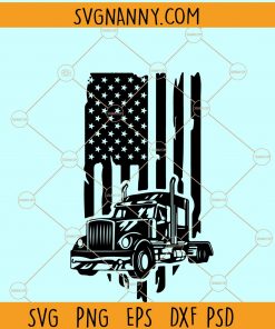 USA Flag Truck SVG