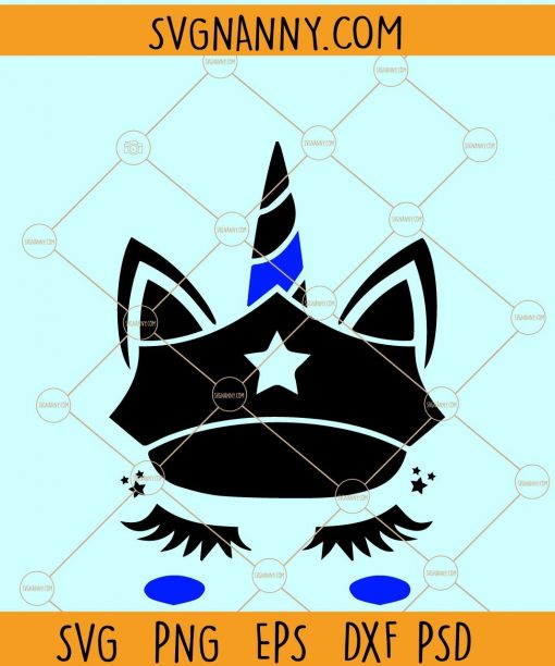 Unicorn thin blue line svg