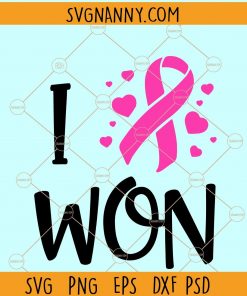 I won cancer ribbon svg