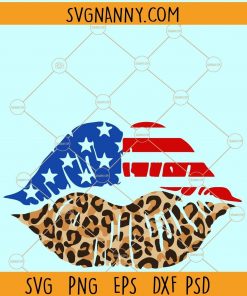 American flag lips svg