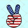 Peace sign with America flag svg