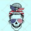 American Skull Mom Svg