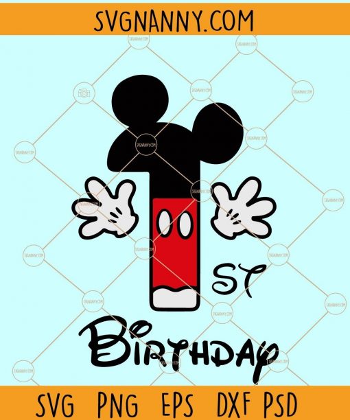 1st Birthday Mickey svg