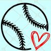Baseball Heart SVG