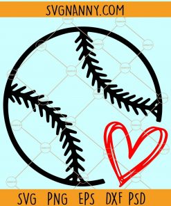 Baseball Heart SVG