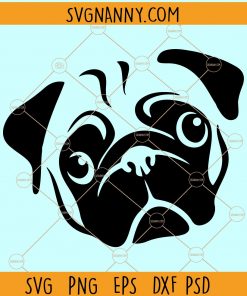 Cute Pug Face SVG