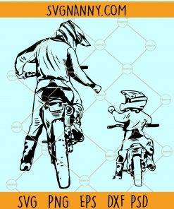 Dad and son dirt bike svg