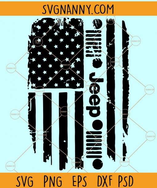 Distressed jeep flag svg