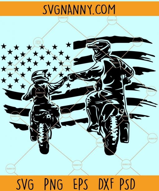 Father and Son Dirt Biker svg