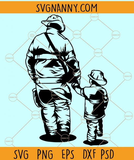 Firefighter Father and Son svg