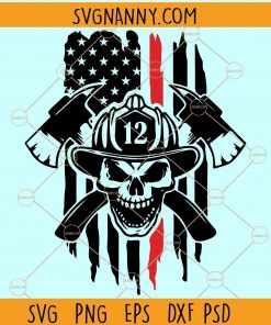 Firefighter Skull Svg